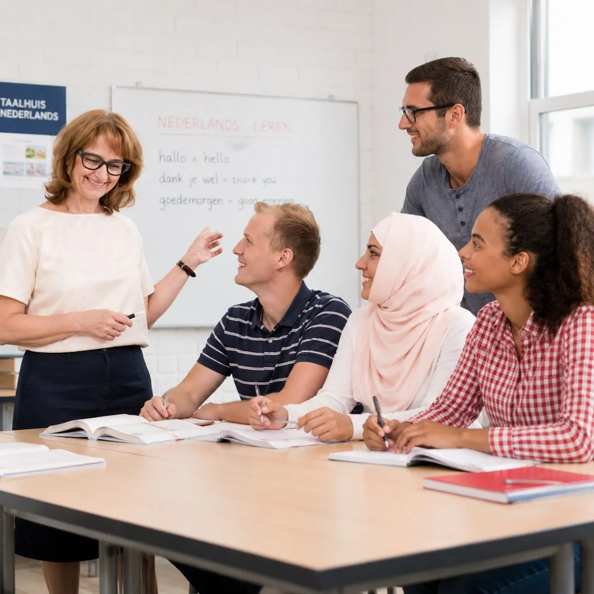Klas met docent en cursisten